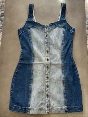 Saltwater LUXE Light Blue Two-Tone Denim Dress Size Small